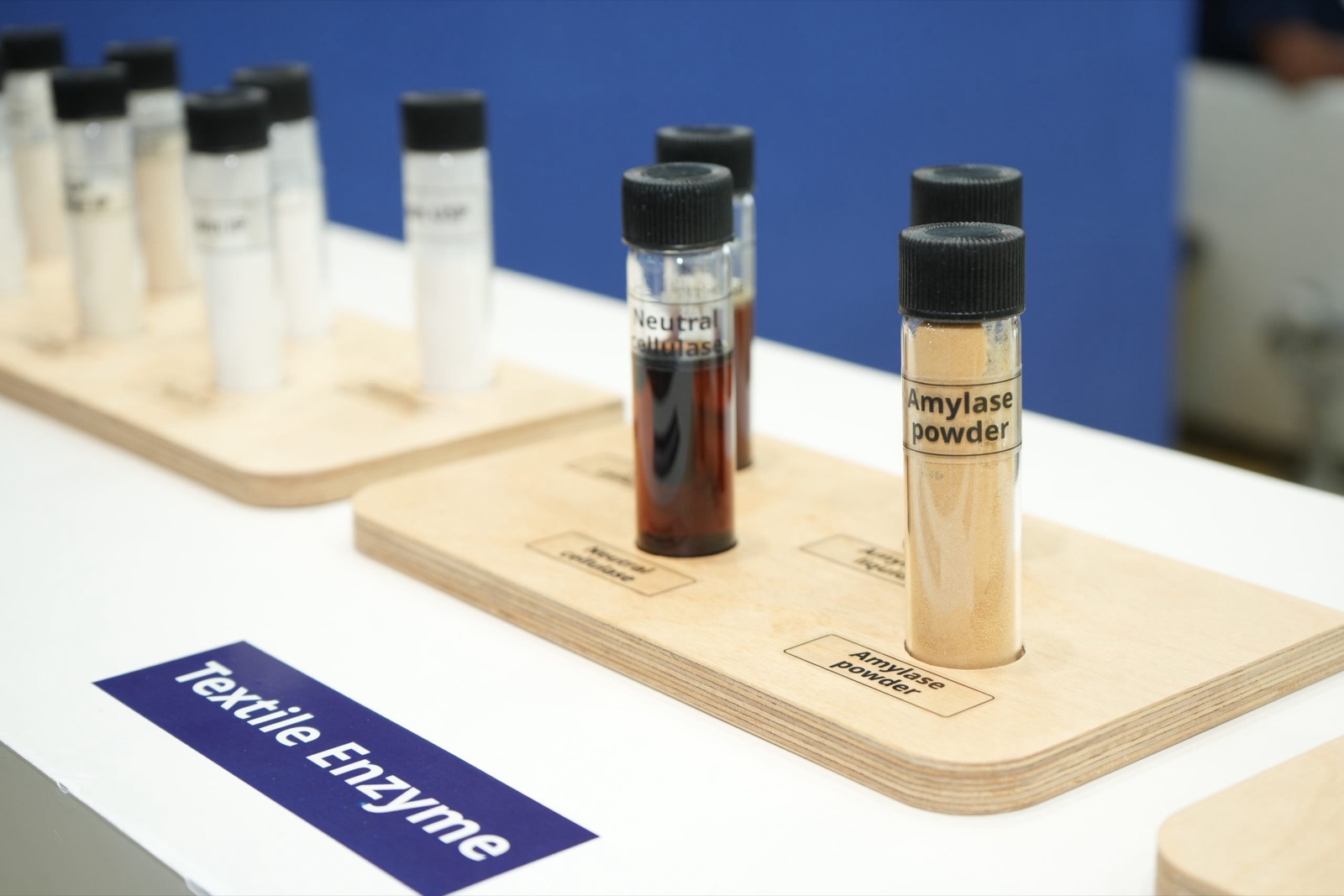 Textile enzyme samples on display